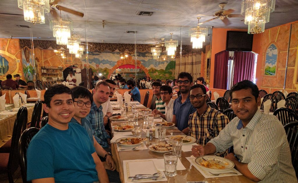 People gathered together at dinner